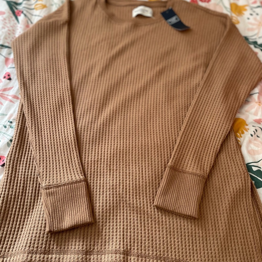 Soft A&F Cozy Waffle Crew Neck